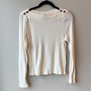 Maxwell NWT Cream Ribbed Women's Top